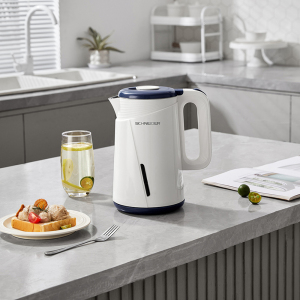 SCHNEIDER施耐德电热水壶 家用304不锈钢烧开水壶大口径易清洗双层锁温防烫办公室大容量烧煮水器SWK-XSL02