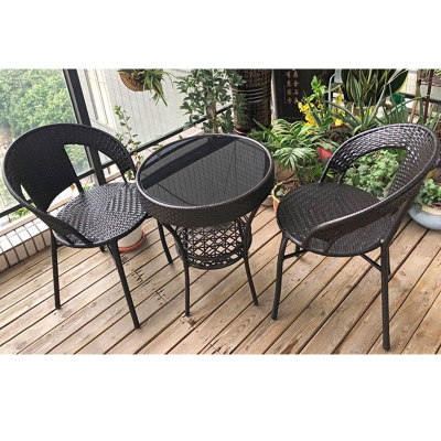 卡里鳄户外藤制桌椅藤椅阳台靠背休闲藤桌椅藤制圆桌椅kle—zy277