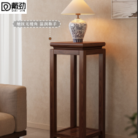 戴劲木质花架榫卯整装花架子客厅落地式家用中古阳台绿植花盆栽托架新中式置物架78高中号款花架