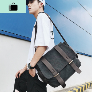 青年单肩包韩版男士斜跨旅行休闲街头斜挎包学生书包男包包帆布包NEW LAKE男士斜挎包