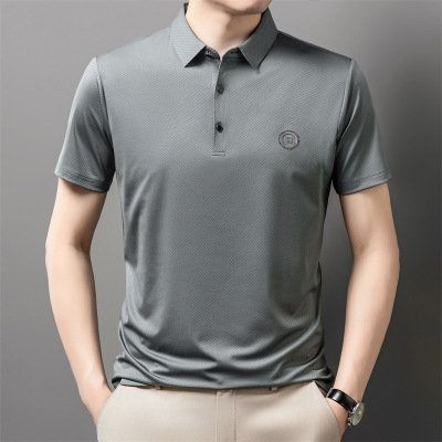 男士商务polo衫短袖夏季新款百搭休闲速干T恤纯色翻领爸爸装