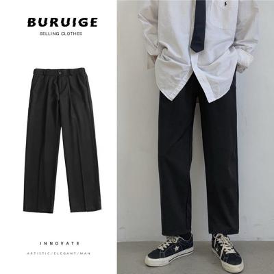 西装裤子男直筒宽松dk制服坠感小西裤韩版潮流痞帅九分休闲工装裤梨桦嫣