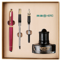 英雄钢笔7056礼物送礼墨水笔礼盒套装学生练字书法美工笔男士女生可替换墨囊钢笔可定制刻字