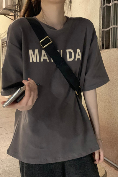 夏季韩国女装新款字母短袖T恤女宽松学生打底衫上衣服装