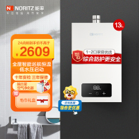 能率(NORITZ) 13升燃气热水器 全屋恒温巡航 多点用水恒温 低水压启动 天然气强排式 13EA2FEX 高端防冻