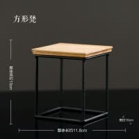 陶瓷工艺品底座置物架底托小博古架酒柜电视柜格子装饰品茶几收纳 三维工匠 高倒梯凳摆件