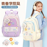 大容量书包女高颜值百搭高中大学生刺绣双肩包森系风可爱初中学生