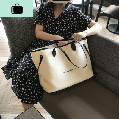 帆布包女单肩2020新款潮刺绣字母手提包大容量托特包新款流行包包NEW LAKE