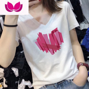 七斓黑色短袖t恤女2023年夏季新款修身显瘦v领时尚别致打底上衣潮