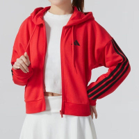 阿迪达斯 外套女装新款运动服梭织防风连帽上衣夹克 IS6999 C