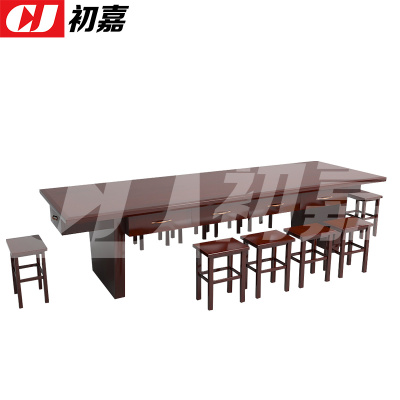 初嘉(CJ)会议桌配10个方凳3000*1000*750mm