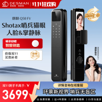 德施曼(DESMAN)智能门锁人脸识别指纹锁全景猫眼室内大屏电子密码锁麒麟 Q50FV 幻夜黑