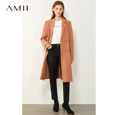 Amii极简气质西装外套2020秋装新款收腰显瘦中长款女小个子上衣潮