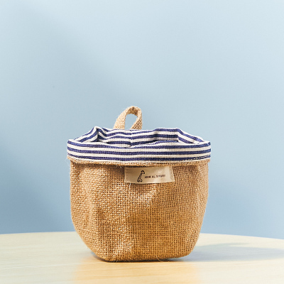 棉麻收纳挂袋布艺储物袋宿舍墙上收纳袋后挂式置物袋简约北欧风收纳袋