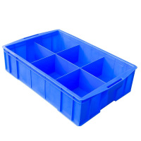 军根 塑料分隔式零件盒物料盒 分格箱五金工具 收纳箱螺丝盒 特厚570六格箱(565*420*155)