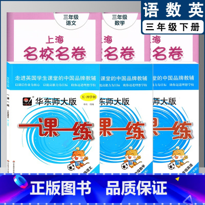 一课一练+名校名卷 三下 小学通用 [正版]2022上海名校名卷一二年级上三四五年级上册下册语文数学英语12345第一二