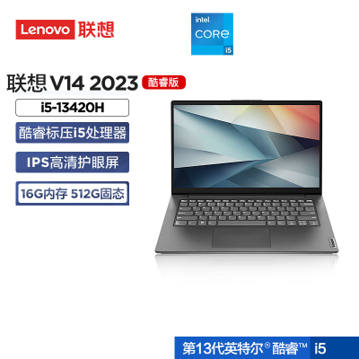 联想(Lenovo)扬天V14 14英寸轻薄笔记本电脑 定制(i5-13420H 16G 1TB 固态硬盘 Win11防蓝光高清屏 丰富接口)商用家用办公学习