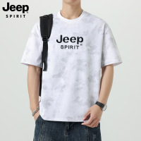 Jeep spirit短袖T恤男士夏季宽松圆领上衣美式复古休闲半袖体恤男