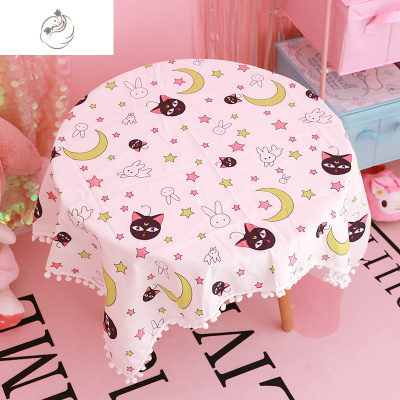 日系少女心卡通桌布桌垫电脑防尘罩可爱粉色装饰背景布挂饰布舒适主义