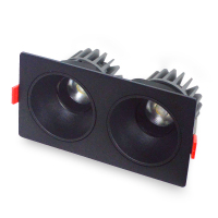 LED射灯 防眩光 嵌入式 黑架+黑杯-双头15W*2白光