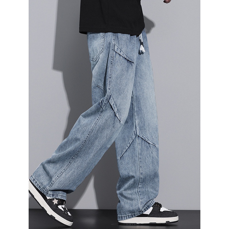 广州新塘的牛仔裤男高端个性潮流设计宽松欧美风男士直筒裤青少年