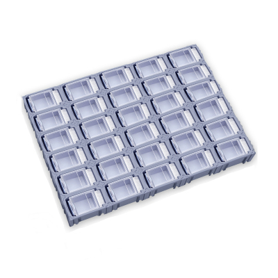 易企采 T082灰色30格 可拆分 防静电smt贴片元件盒电子元器件收纳盒IC电阻电容芯片零件盒