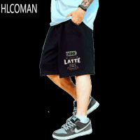 HLCOMAN夏季字母宽松短裤男潮牌ins运动裤加肥加大五分裤大码裤子篮球裤