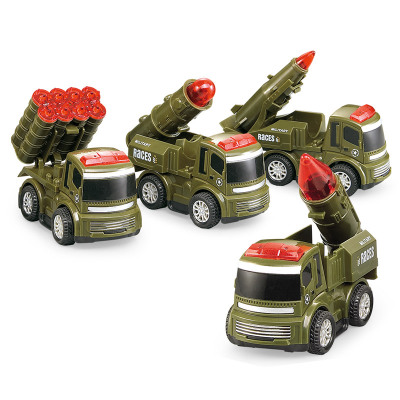 小小部队火箭兵部队火箭导弹发射车移动导弹车军事模型儿童玩具车套装FH-821