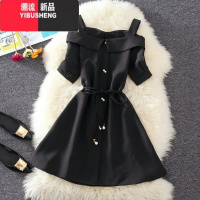 YIBUSHENG元气美女子纯欲裙子女2024季修身显瘦性感百搭小个子收腰连衣裙