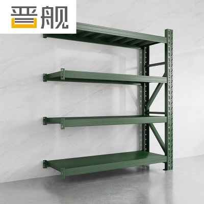 晋舰货架仓储库房储物架军绿色四层副架350kg/层重型150*50*200cm
