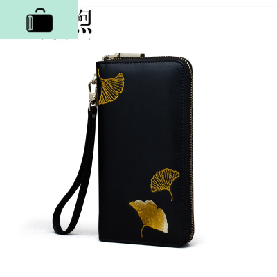 手拿牛皮女款钱包大容量长款皮女式2020年女士小包新款时尚手包NEW LAKE 黑色女手包