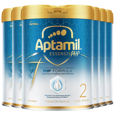 [6罐装]Aptamil香港原装进口爱他美奇迹白罐2段6-12个月适度水解婴幼儿配方奶粉900g