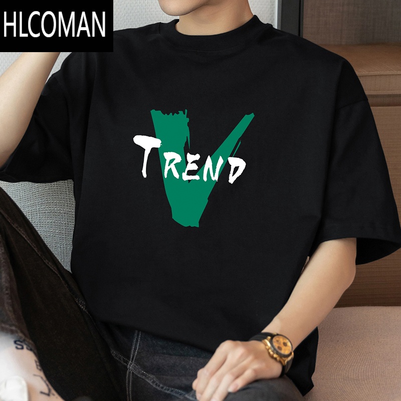 HLCOMAN260g短袖t恤男夏季半袖美式潮流宽松上衣服圆领体恤