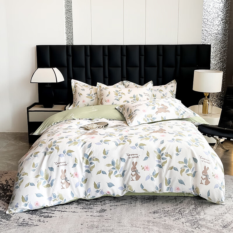 洁丽雅(Grace)亲肤四件套1.5/1.8米床上用品被200*230cm 水洗 磨毛套件-蒂罗尔 JLY-YHK303