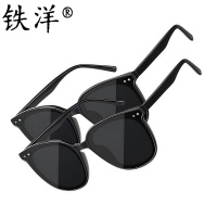 铁洋 太阳镜 墨镜 偏光眼镜 SO20黑框黑灰 副