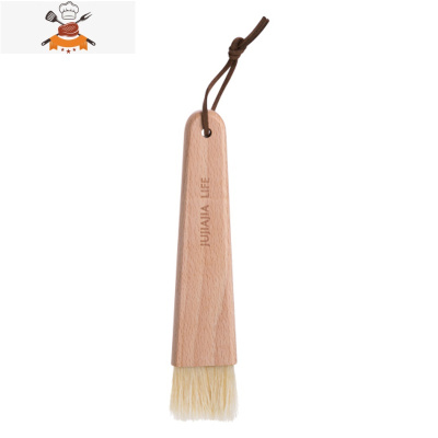 榉木柄猪鬓毛小油刷可高温烧烤刷油刷子厨房烘焙毛刷 敬平 扁刷