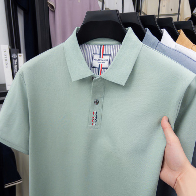 夏季新款男士纯色短袖Polo衫休闲商务翻领轻薄舒适新疆棉男装