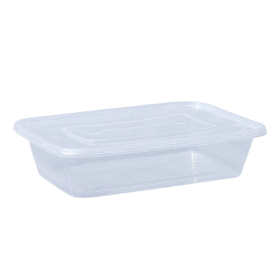 曼迩丹 一次性餐盒 500ml方形带盖 /个