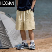 HLCOMAN夏季工装透气短裤男款潮牌运动宽松休闲裤山系复古美式潮流裤子男