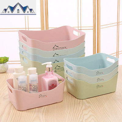 多用途长方形桌面收纳盒厨房浴室化妆品置物篮食品杂物台面整理筐 三维工匠
