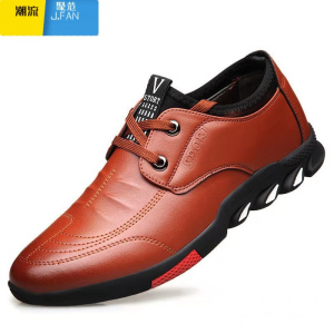 聚范2024夏季新款豆豆男鞋休闲防水透气软皮男鞋子百搭软底一脚蹬皮鞋