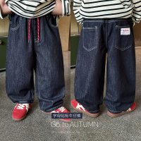 童酷男童秋款韩版字母贴标中小童休闲裤百搭腰绳儿童牛仔裤潮