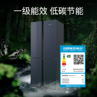 西门子 KC82EA256C [十字星系列玻璃门] 497升四开门变频冰箱 60.9cm超薄机身微平嵌