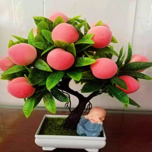 维诺亚仿真桔子树植物盆景假水果树塑料假花电视柜酒柜新年仿真花