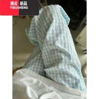 YIBUSHENG曼波风薄荷绿格子休闲裤女季新款高腰直筒裤子宽松小个子阔腿裤