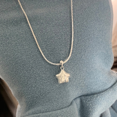 [幸运五角星]纯银项链女款2025新款锁骨链森系设计款星星吊坠潮送女朋友老婆情人节七夕生日礼物