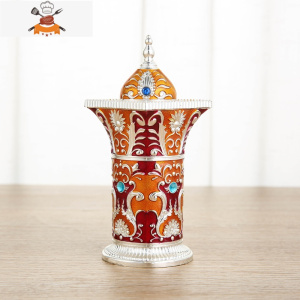 欧式牙签筒创意个性家用客厅北欧ins牙签盒可爱按压式自动桶 敬平 银红橘罗马柱