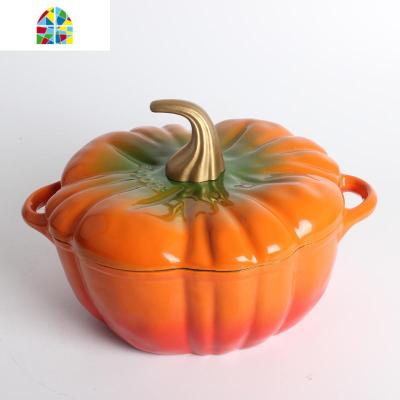 铸南瓜锅番茄锅圣诞节炒锅不沾加厚珐琅铸汤锅炖锅24 FENGHOU 18.5cm全绿南瓜内黑