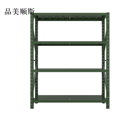品美顺斯农具摆放架器材架军绿色拆装盾牌货架1.5米长存放架1500*600*2000