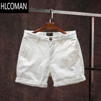 HLCOMAN夏季新款四分裤男士休闲修身直筒工装短裤微弹力三分裤沙滩裤